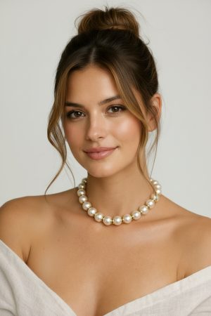 COLAR PEROLA COM DOURADO